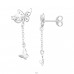 Butterfly with Zirconia - 925 Sterling Silver Ear Studs With Zirconia Stones A4S49505