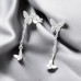 Butterfly with Zirconia - 925 Sterling Silver Ear Studs With Zirconia Stones A4S49505