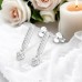 Bar With Dangling Heart - 925 Sterling Silver Ear Studs With Zirconia Stones A4S49524