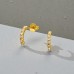 Golden Half Hoop - 925 Sterling Silver Ear Studs With Crystal Stones A4S50501