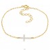 Goldenes Kreuz mit Zirkonia - 925Er Silber Armbänder Mit Silberkette A4S49094