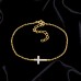 Goldenes Kreuz mit Zirkonia - 925Er Silber Armbänder Mit Silberkette A4S49094