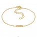 10 mm Golden Bar with Zirconia - 925 Sterling Silver Bracelets With Silver Chain A4S49817