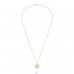 Golden Heart with Flower and Crystals - 925 Sterling Silver Necklace With Stones A4S49479