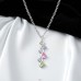 Hanging Colored Crystals - 925 Sterling Silver Necklace With Stones A4S50094