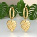  Goldene hängende Monstera an Creolen - Chirurgischer 316L-Edelstahl Stahl-Ohrringe A4S50146
