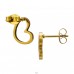 12mm Golden Open Heart - 316L Surgical Grade Stainless Steel Steel Ear Studs A4S50171