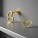 12mm Golden Open Heart - 316L Surgical Grade Stainless Steel Steel Ear Studs A4S50171