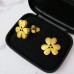 Golden Five-Petal Flower - 316L Surgical Grade Stainless Steel Steel Ear Studs A4S50175