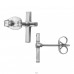 11 mm Cross - 316L Surgical Grade Stainless Steel Steel Ear Studs A4S50254