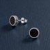 Black Circle With Pattern - 316L Surgical Grade Stainless Steel Steel Ear Studs A4S50324