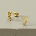 Dolphin And Heart - 316L Surgical Grade Stainless Steel Steel Ear Studs A4S50359
