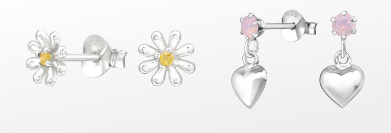 Silver ear studs